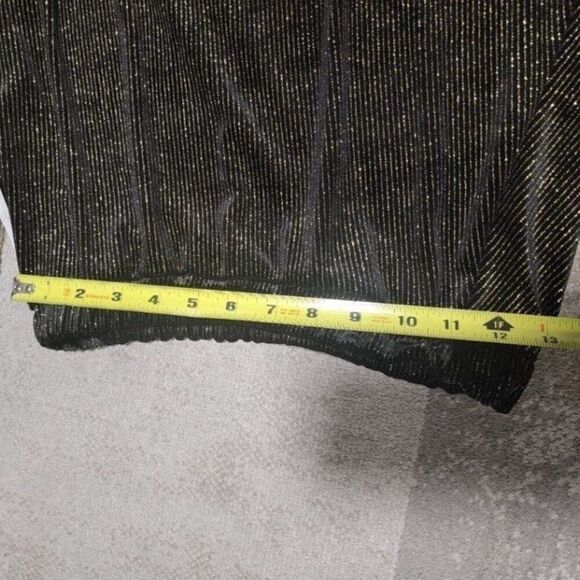 Women's Sam Fashion New York Black Gold Sparkly Elastic Long Skirt Size XSmall - Picture 4 of 7